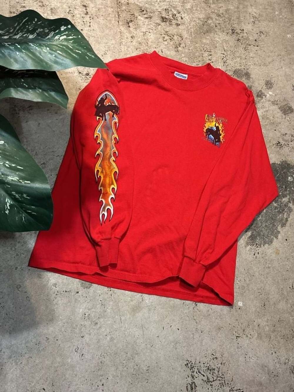Gildan Frontier Days Cheyenne Rodeo Long Sleeve T-Shirt Size L Red
